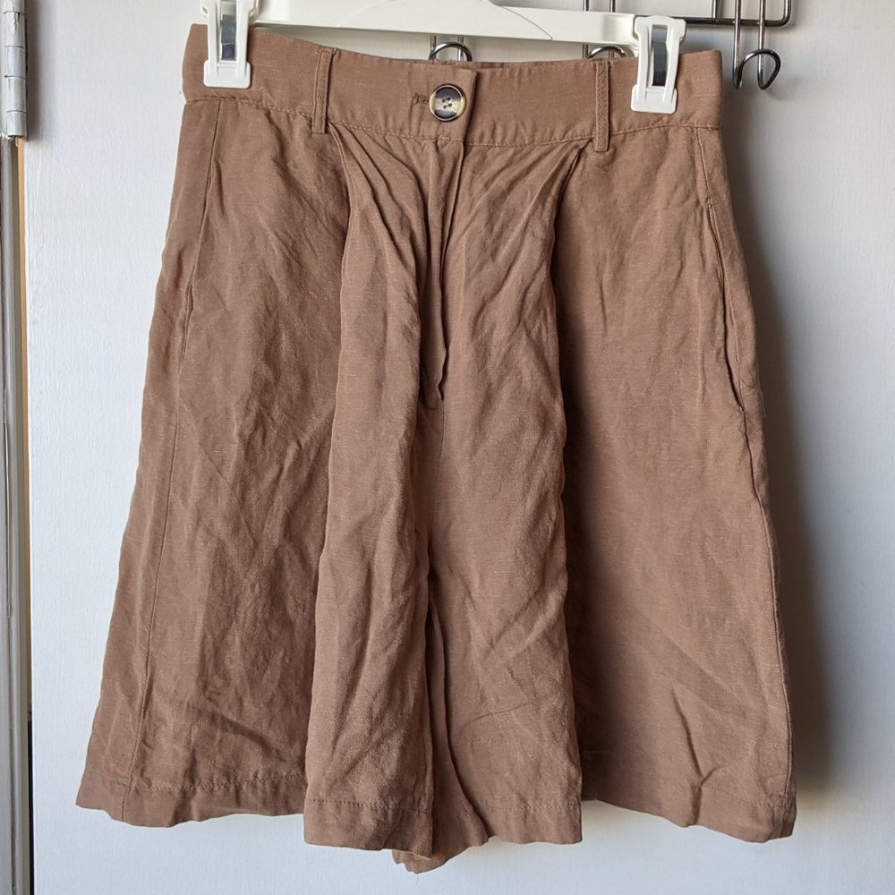 Beyyoglu Tan Paper Bag High Waisted Shorts Size 36